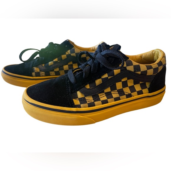 Vans Other - VANS Boys Old Skool Yellow/Black Checkered Size 3